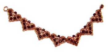 Garnet Hearts Bracelet
