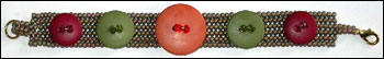 Fall Herringbone Buttons Bracelet