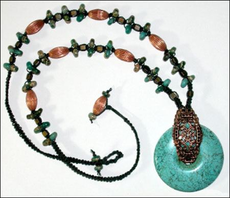 Copper & Turquoise Knots Necklace